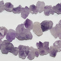 Perles de pépites d'améthyste non polies de 18 à 20 mm environ (15 pouces) - Longueur du fil : 39 cm