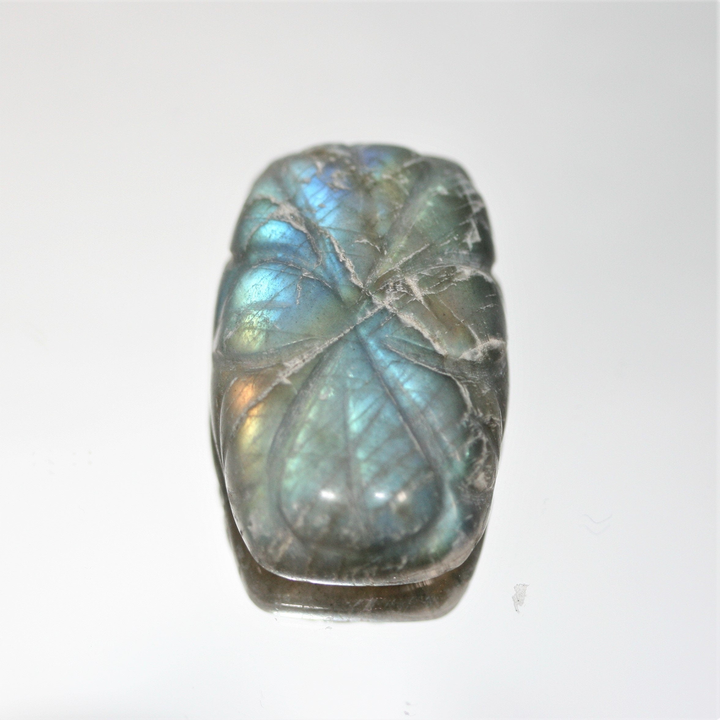 Carved Rectangular Labradorite Cabochon 31.4x19.7mm. (51.3ct.)