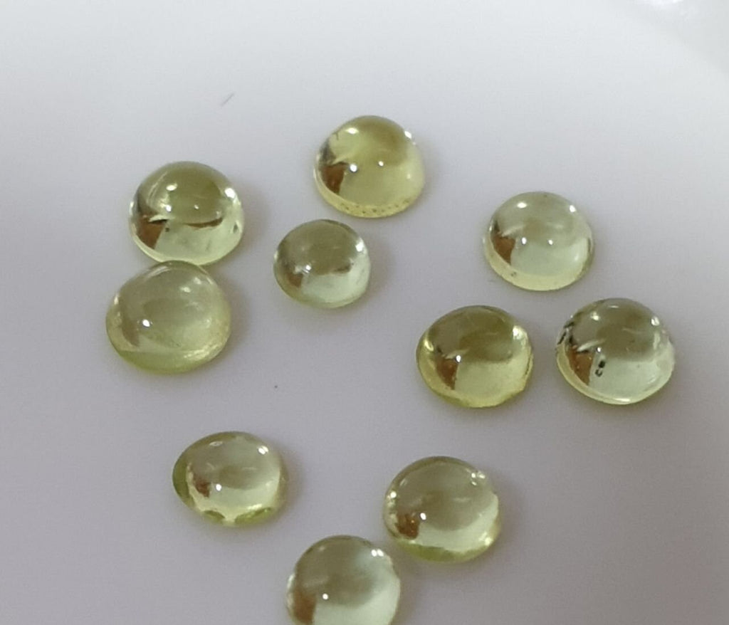 10 Pcs Lot Peridot 2.5mm Round Cabochon 10 Pcs Lot- Natural Stones - Wholesale Gemstones - Calibrated Cabochons