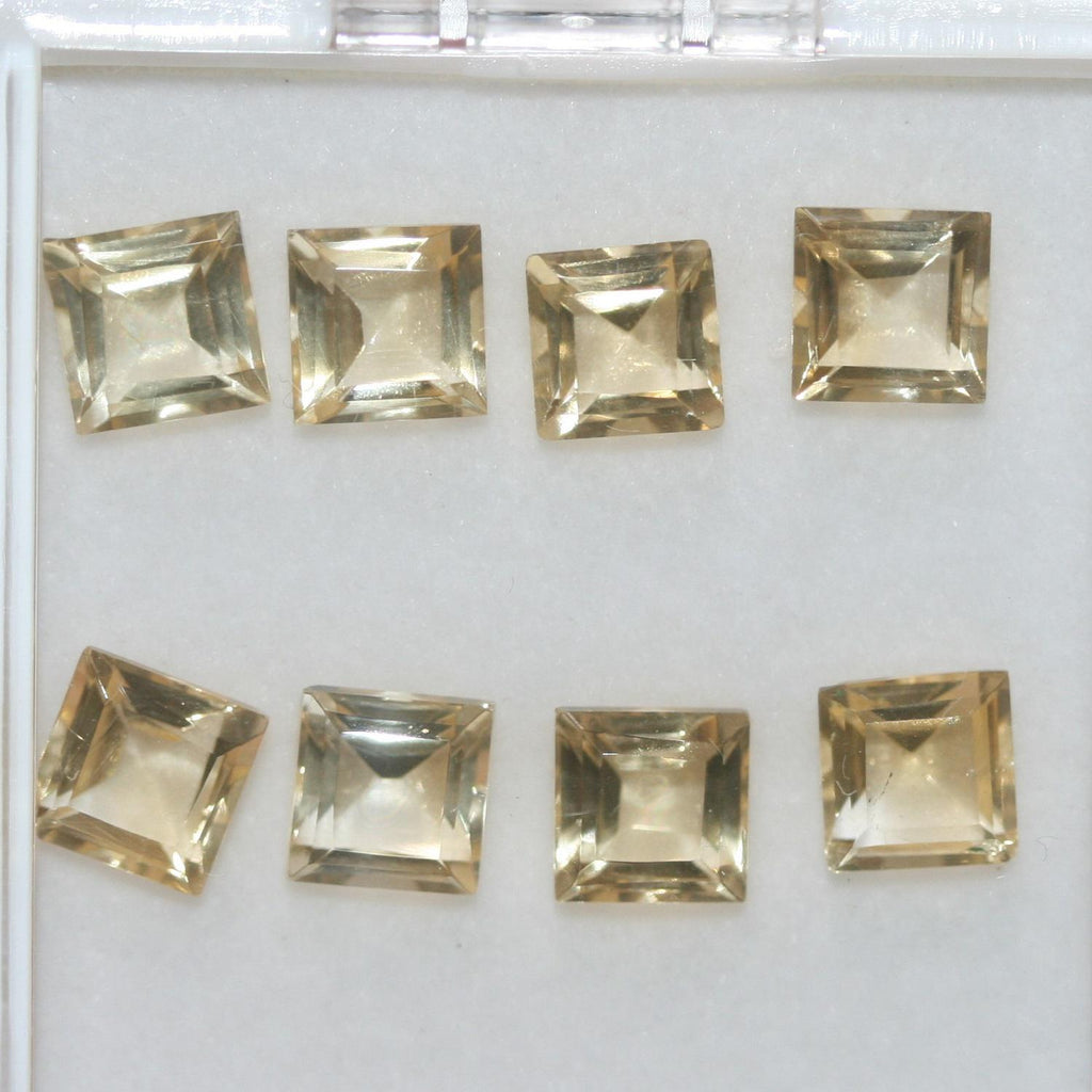 Lote de 8 piezas de citrino facetado cuadrado de 6 mm (8 piezas) - Ref. 652LO