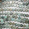 15" Turquoise africaine lisse en forme de cœur, 6 mm - Fil de 39 cm - Réf. 14691