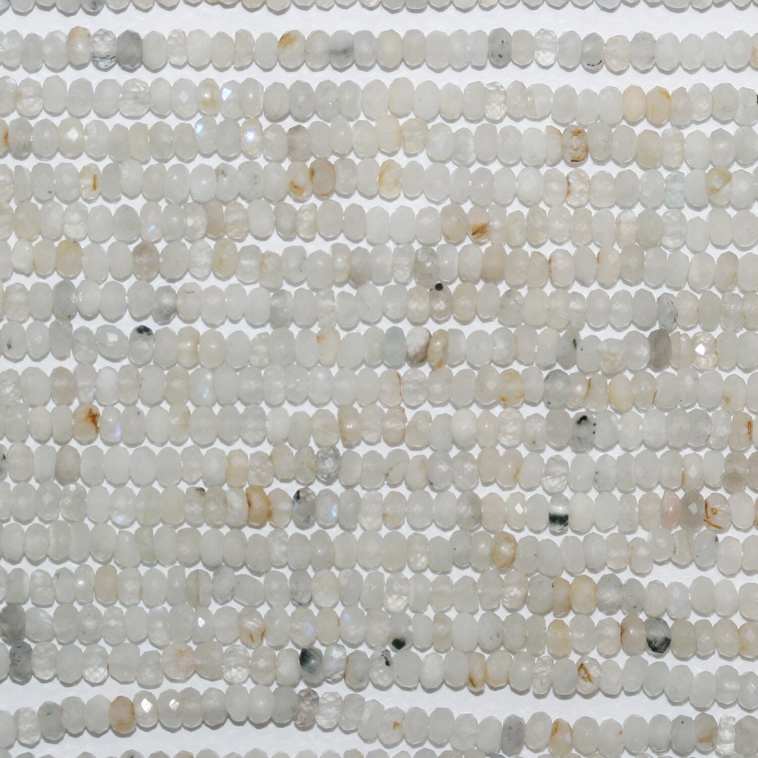 Perles rondelles à facettes en pierre de lune St 15" 3x2mm.-Rig 39cm.