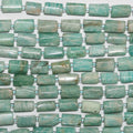 Cuentas de tubo liso de amazonita St. de 16", 12 x 6 mm, aprox., hilo de 40 cm.