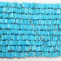 16" Cuentas cuadradas planas lisas de color turquesa 4x1 mm - Hilo de 42 cm.