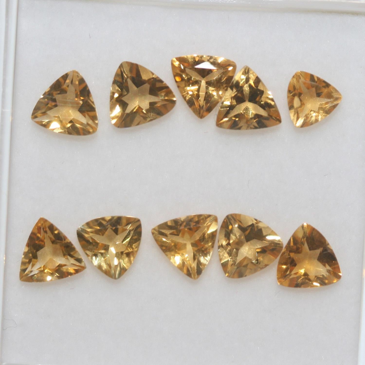 10Pcs. Lot Faceted Trillion Citrine 6mm (10 pcs) - Ref. 648LO