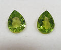 1 Pair Peridot Faceted Pear 10x7mm.-Olivine Green Peridot- Fancy Color- Rare Gems- Olivine