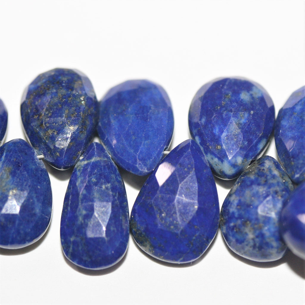 Perles en lapis-lazuli facettées de 8 pouces (environ 12 x 8 mm) - Longueur du fil : 20 cm.
