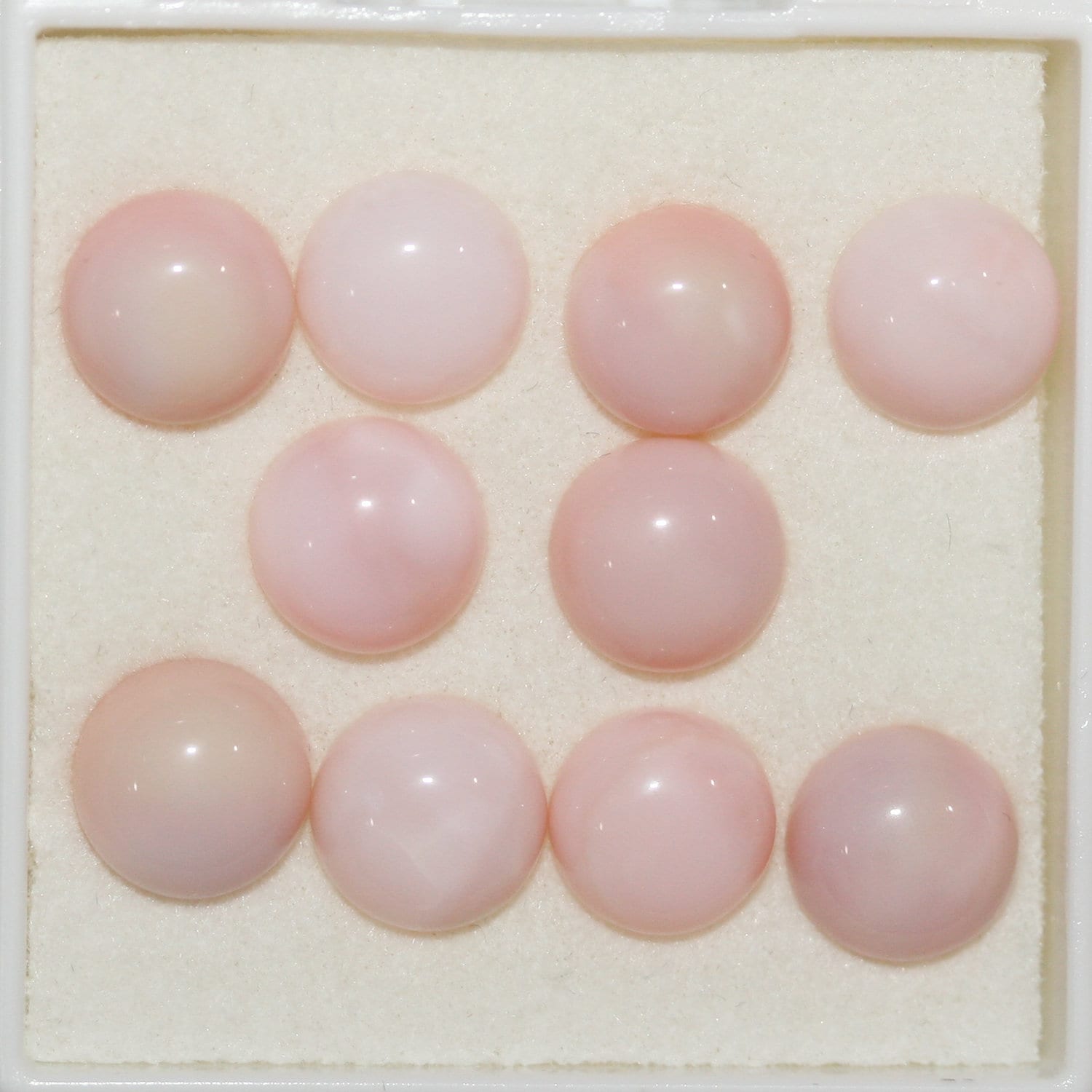 10 Pcs Lot Pink Opal Round Cabochon 10 mm. (10 pcs.).