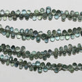 Perles en saphir vert facettées de 9 pouces (environ 5 x 3 mm) - Longueur du fil : 22 cm.