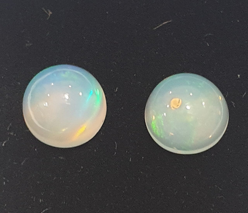 Ethiopian Opal Pair Round Cabochon 7mm. (2pcs)