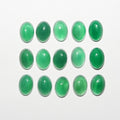 Lote de 15 cabujones ovalados de ágata verde de 7 x 5 mm (15 piezas).
