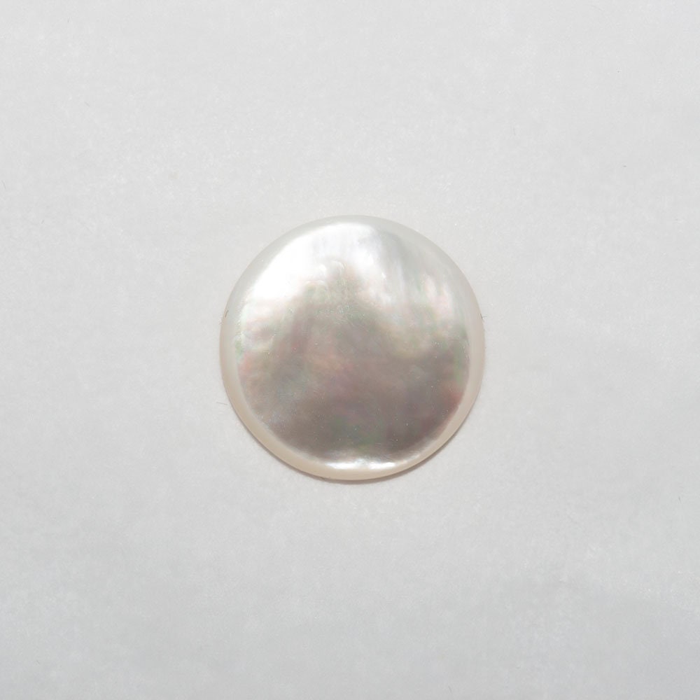 Lote de 8 cabujones redondos de nácar MOP de 14 mm. (8 uds.)