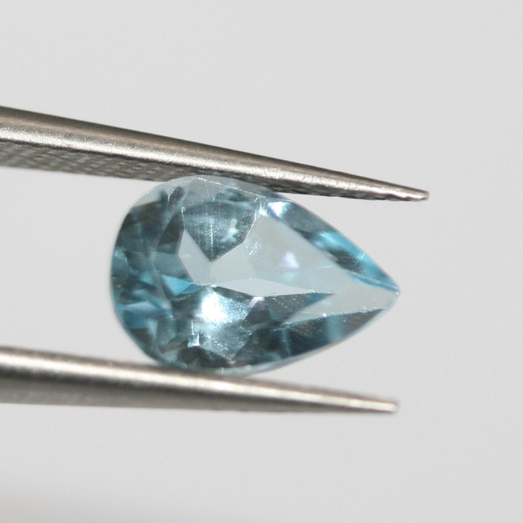 Lote de 4 piezas de topacio cielo facetado de 10 x 7 mm (4 piezas).