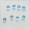 Lote de 8 topacios azul cielo facetados ovalados de 6 x 4 mm. (8 piezas).
