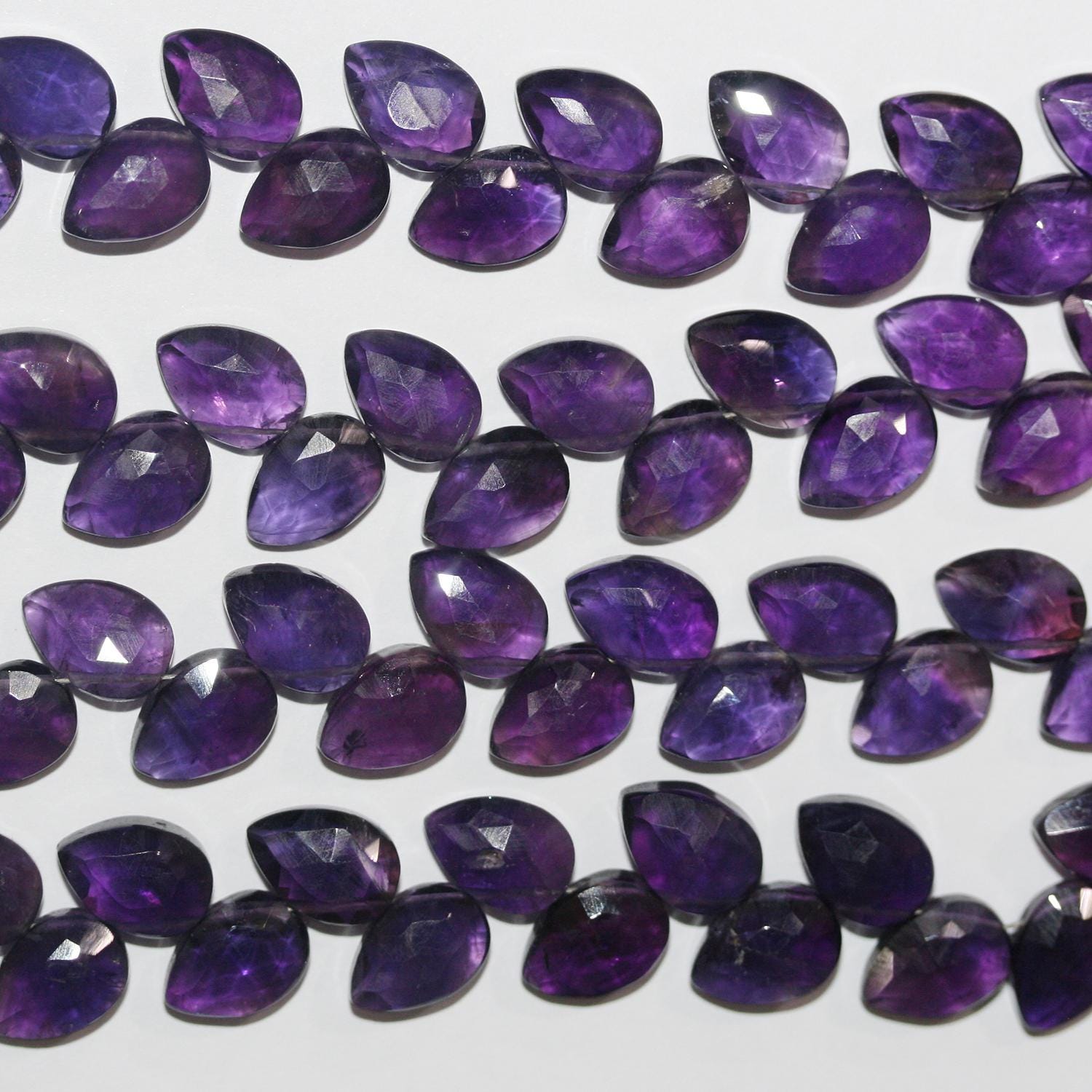 Cuentas de amatista facetadas de 8" de St., 10 x 6 mm, hilo de 20 mm.