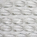 Cuentas ovaladas retorcidas facetadas de cuarzo cristal de roca de 16" (20 x 10 mm). Longitud aproximada: 40 cm.