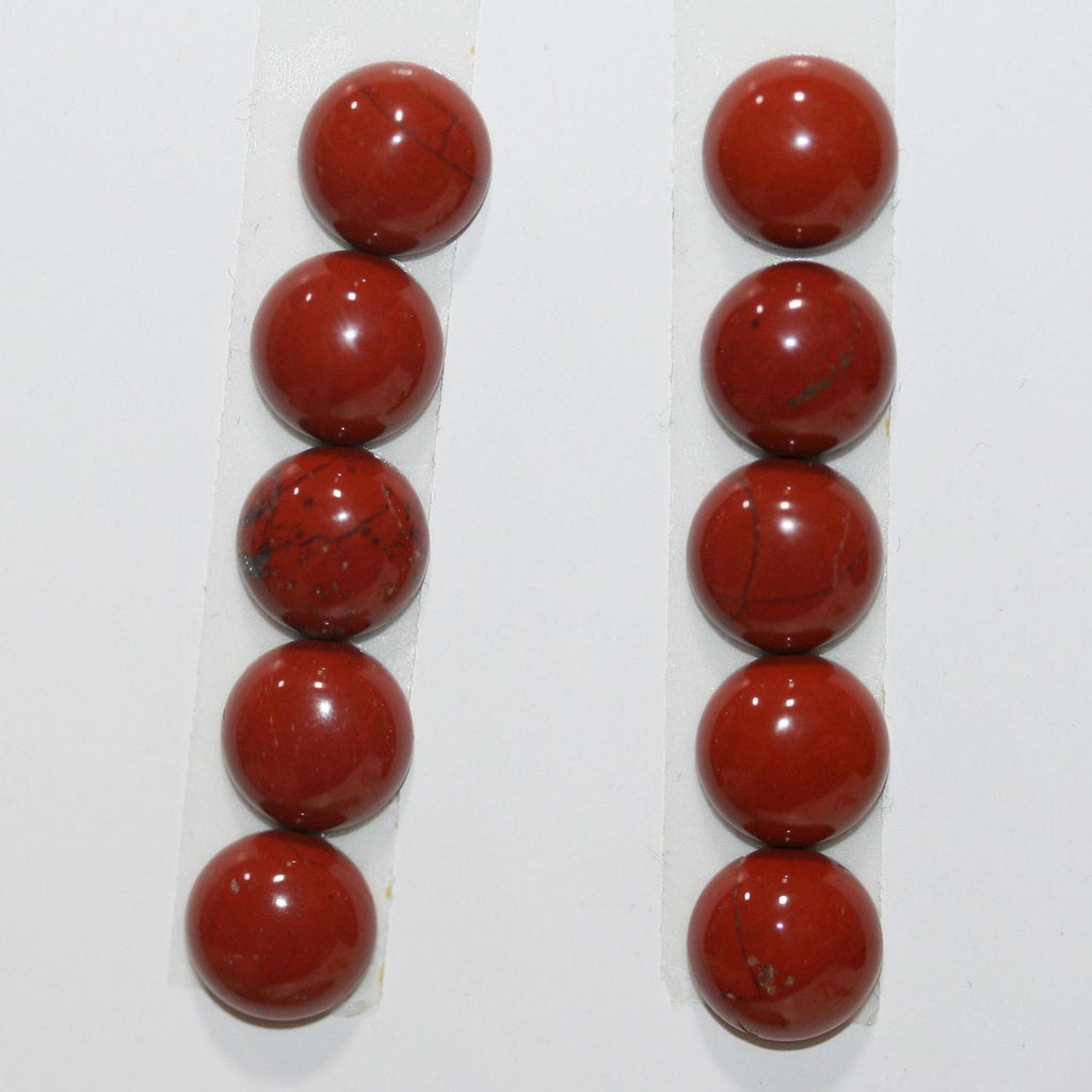 Smooth Round Red Jasper Cabochon  ( 10Pcs ) 8mm.