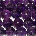 Cuentas redondas facetadas de amatista de 16" (16 mm) - Hilo de 40 cm