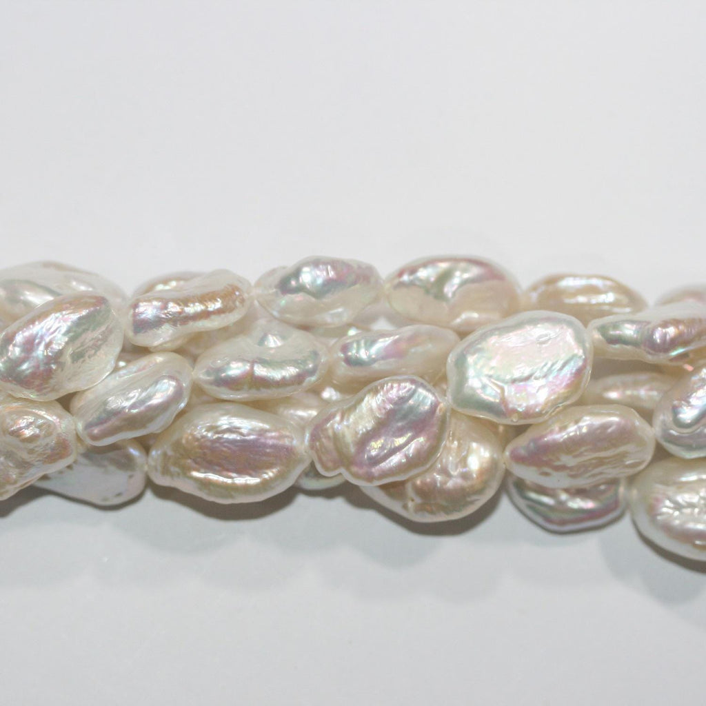 Perles baroques d'eau douce St 16" (15 x 10 mm), fil de 40 cm. - Article 14772 - Perles naturelles - Prix de gros