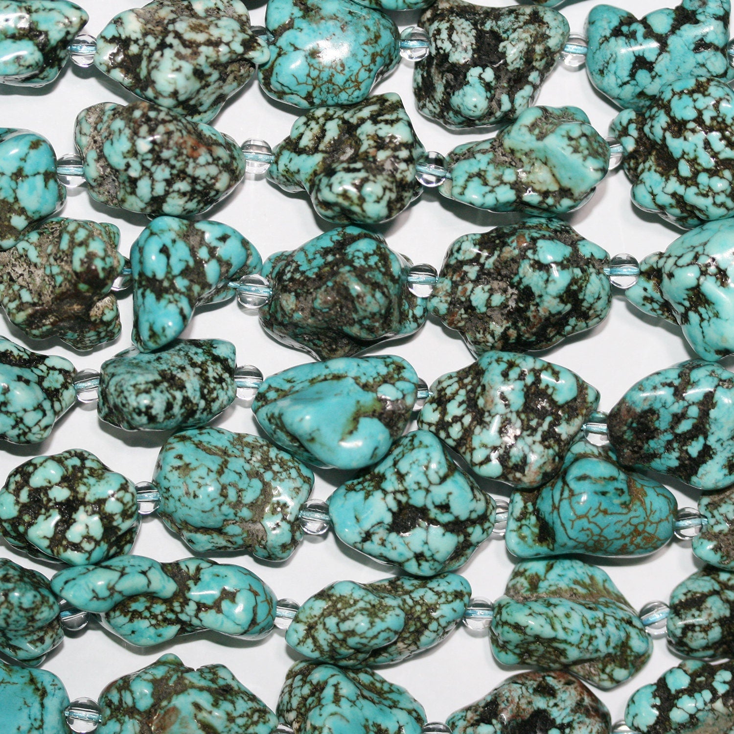 Pépite d'howlite St 15" 15-18 mm.-Environ-Brille 38 cm.