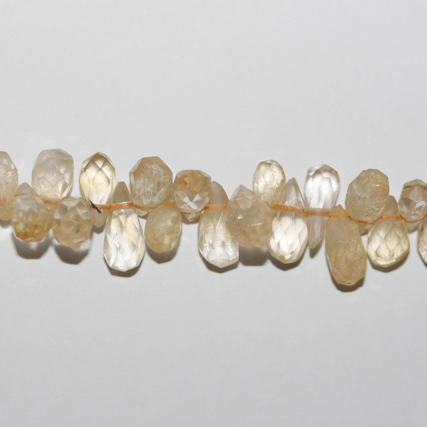 13" St Citrine Faceted Drop Beads 10x5mm.Approx.-Strand 35cm