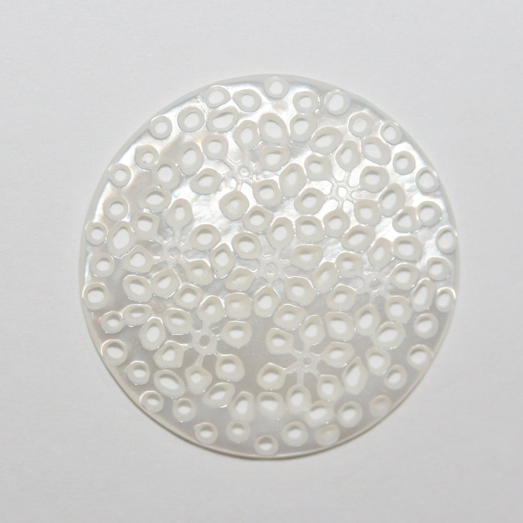 Pendentif rond en nacre naturelle 25 mm - Fournisseur de bijoux en nacre