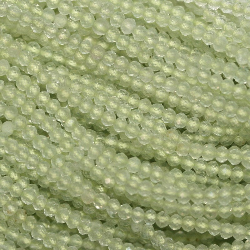 13" Strand Prehnite Faceted Round Beads 2mm