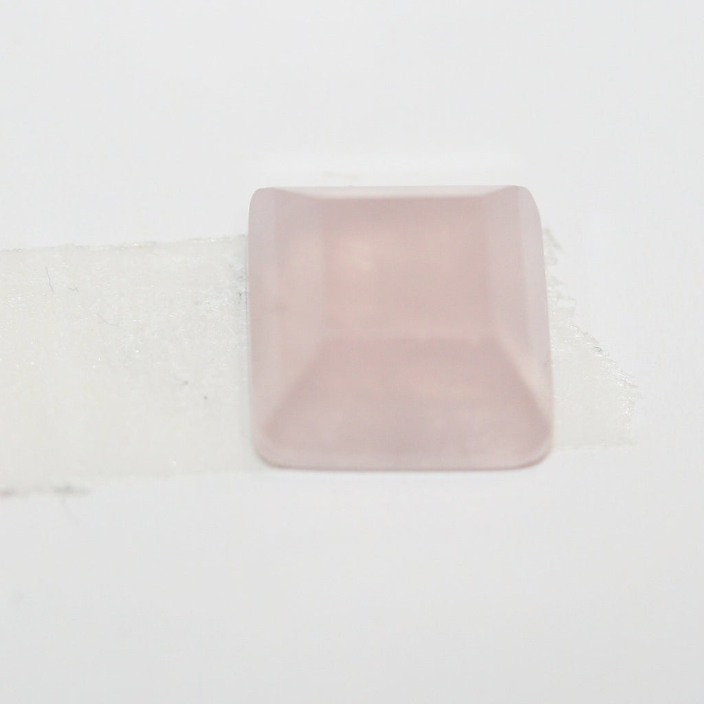 Lote de 4 cabujones de cuarzo rosa facetados de 10 mm (4 unidades)