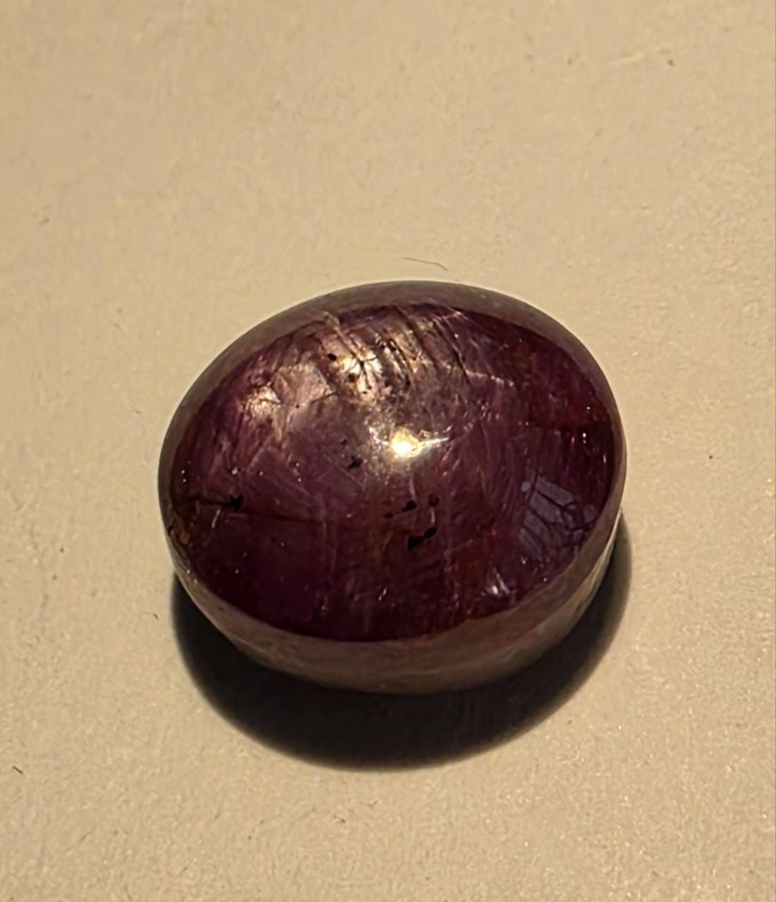 Natural Unheated Star Ruby Smooth Oval Cabochon 10x8.6mm. (7.3ct.)