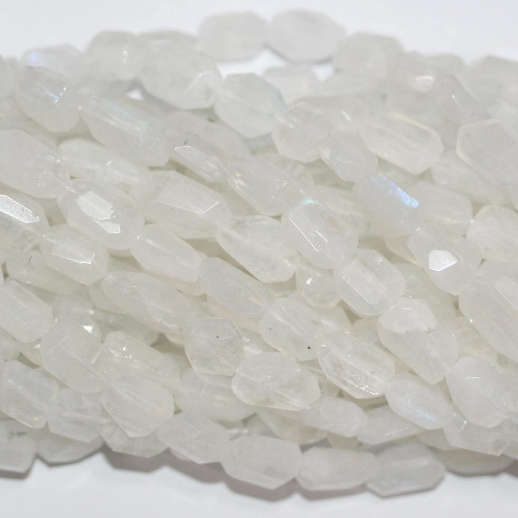 10" St Moonstone Faceted Nugget Beads 12x7mm.Approx.-Strand 26cm.