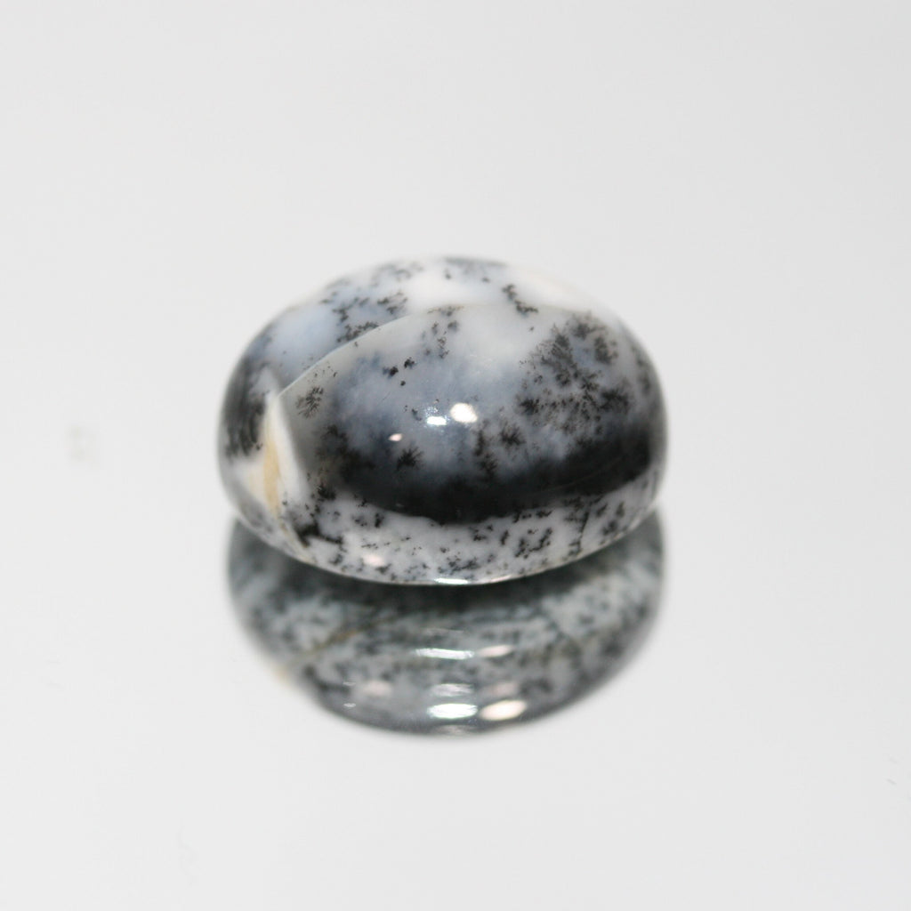 Dendritic Opal Smooth Oval Cabochon 19.8x15.3mm. (24.23ct.) - Natural Untreated Opal - Natural Untreated Gemstone