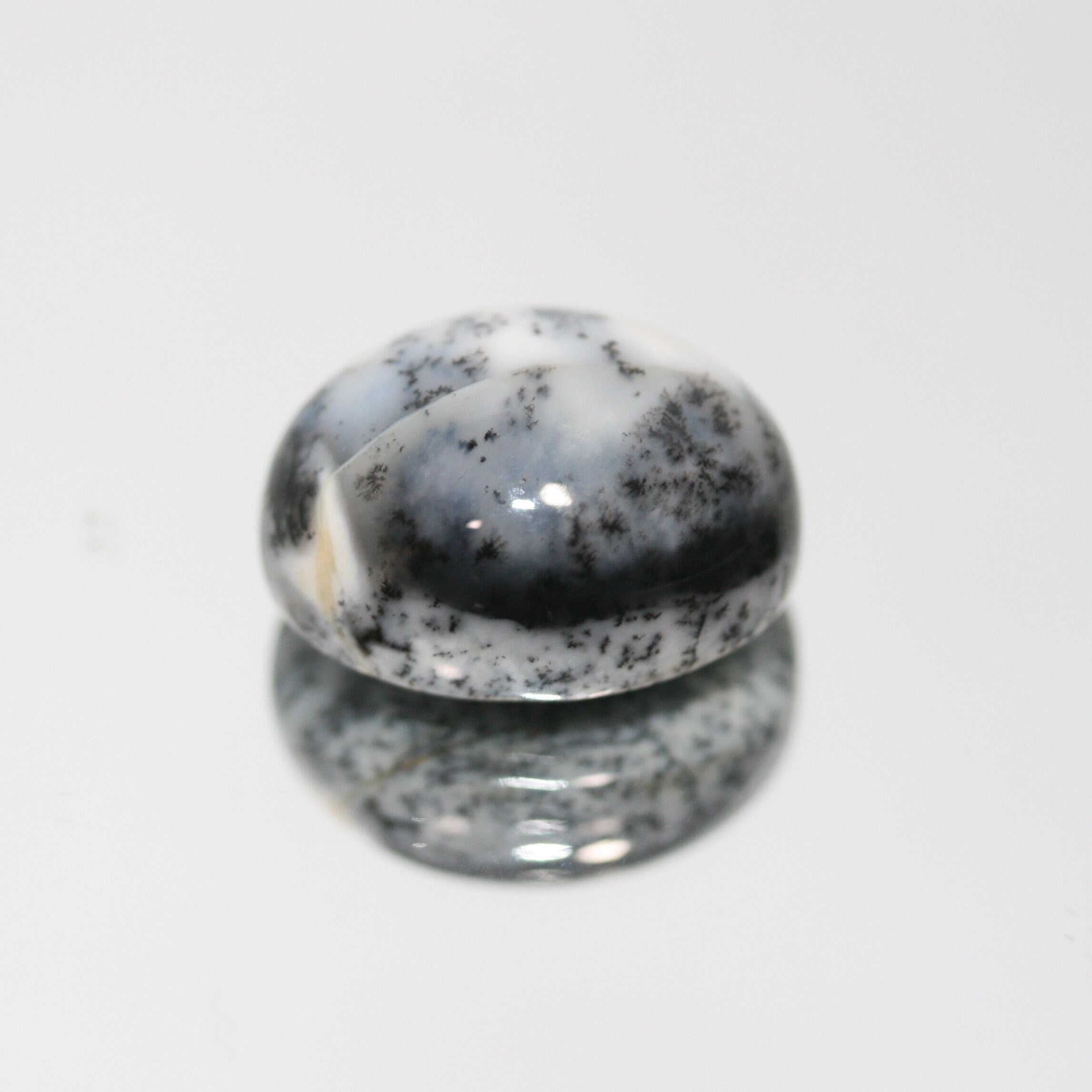 Dendritic Opal Smooth Oval Cabochon 19.8x15.3mm. (24.23ct.) - Natural Untreated Opal - Natural Untreated Gemstone