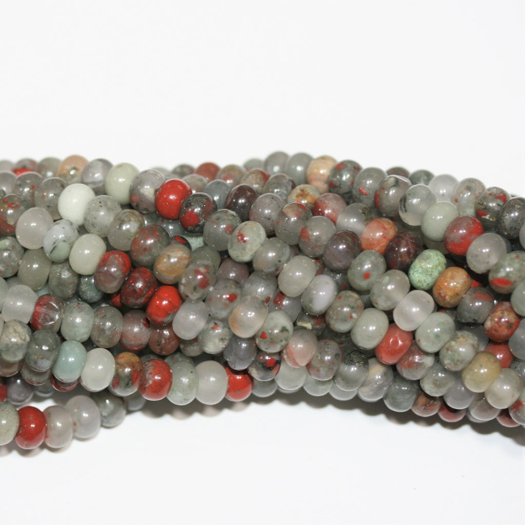 Perles rondelles lisses en héliotrope St 15" 6x4mm.- Brin 39cm.