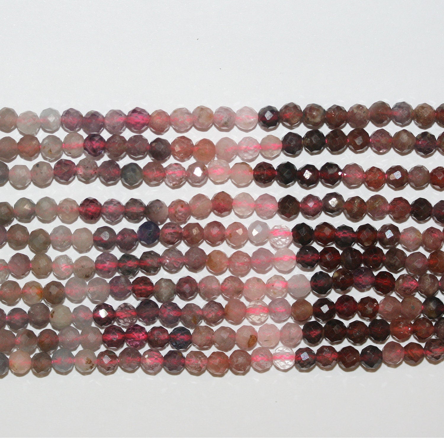 16" St Multi Zafiro Cuentas Redondas Facetadas 4mm.-Hilo 40cm.