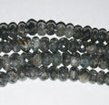 Perles rondelles à facettes graduées en argentite de 40 cm (16 pouces), 6 x 4 à 7 x 5 mm, longueur 40 cm (16 pouces).