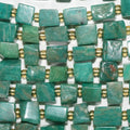 Perles cubiques irrégulières lisses en amazonite russe, 15 pouces, longueur 7-8 m, fil de 39 cm. Réf. 14758