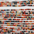 Perles rondes à facettes en agate multicolore de 15 pouces (2 mm). Longueur du fil : 39 cm.