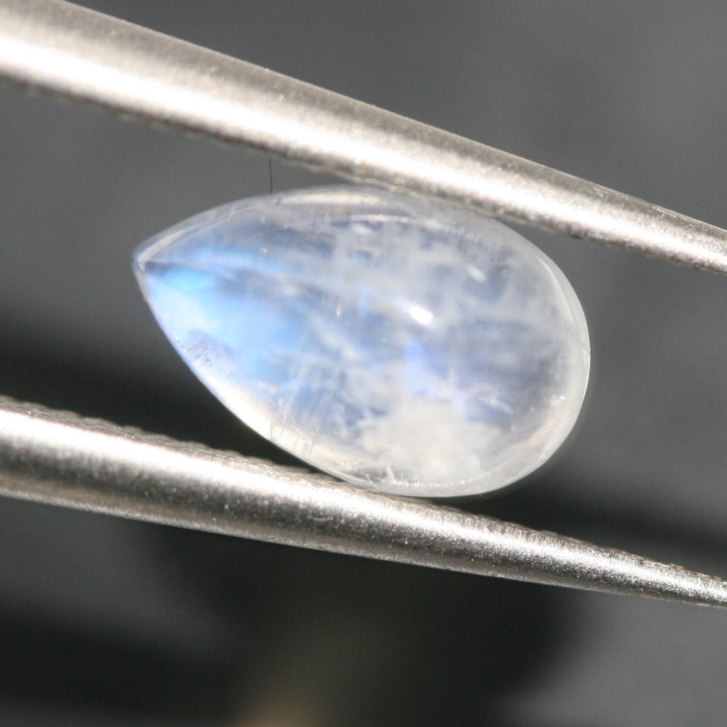 AAA Blue Fire Moonstone Drop Smooth Cabochon 10x8mm (6 pcs)