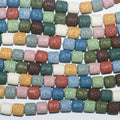 16" St Multicolor Lava Barrel Beads 8mm.-Hilo 40cm.