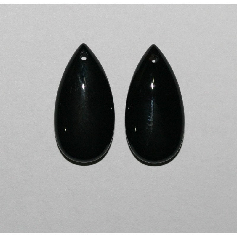 Pendentif en onyx lisse en forme de goutte (1 paire) 30x15mm.