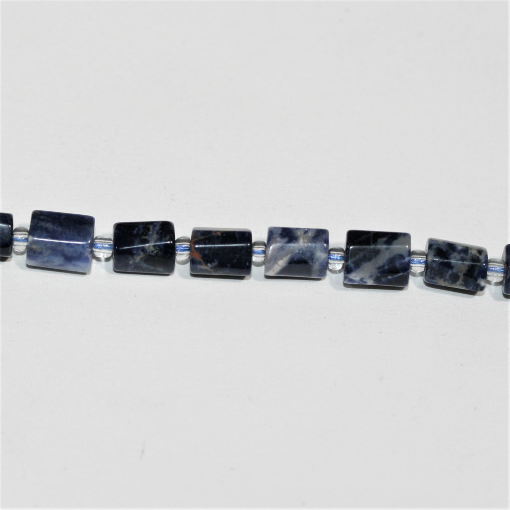 Cuentas de barril liso de sodalita de 16", 10 x 7 mm. Aprox. - Hilo de 40 cm.