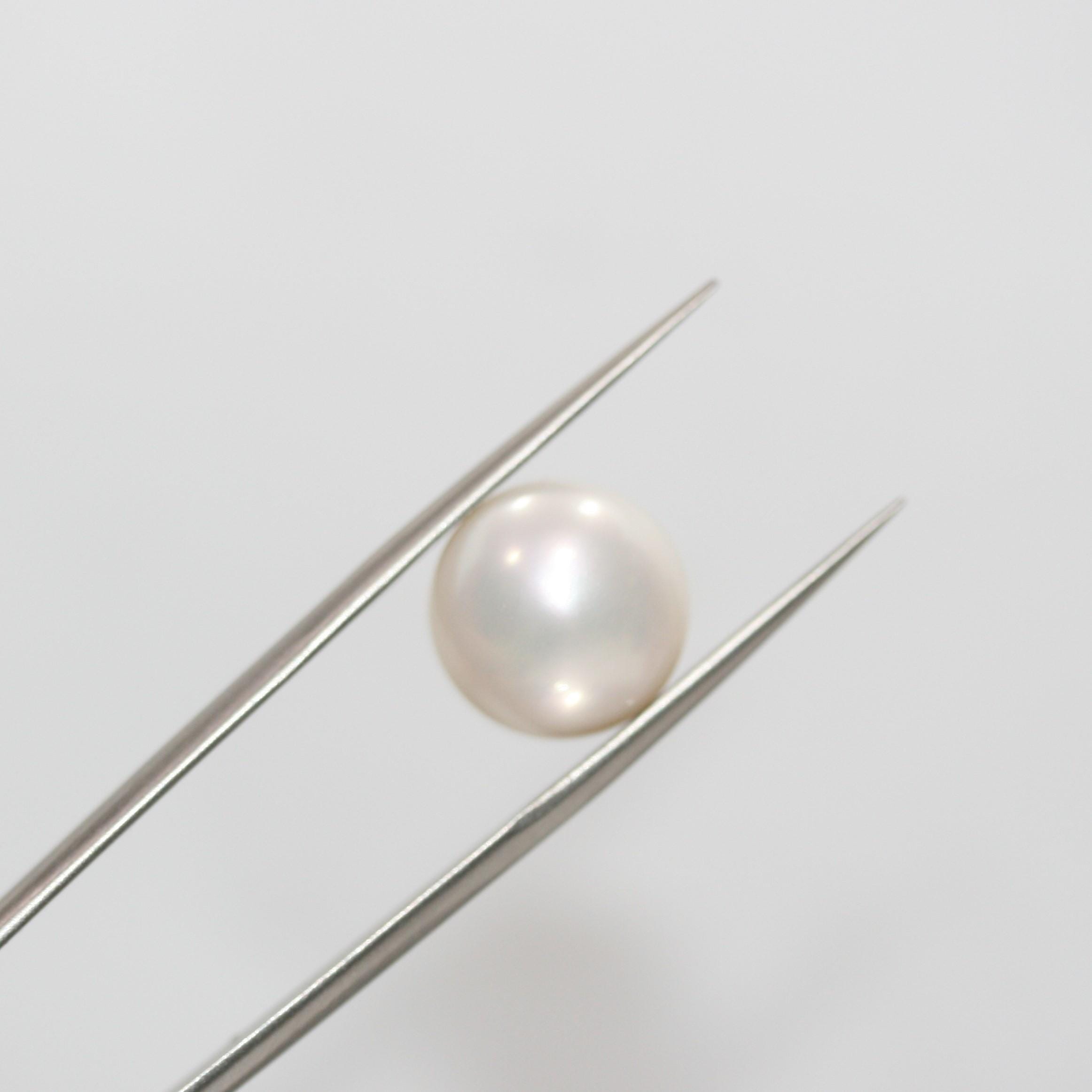 Perle d'eau douce ronde AAA, non percée, 13 mm, 13,15 ct - Lustre supérieur - Prix unitaire - Boucles d'oreilles en perles