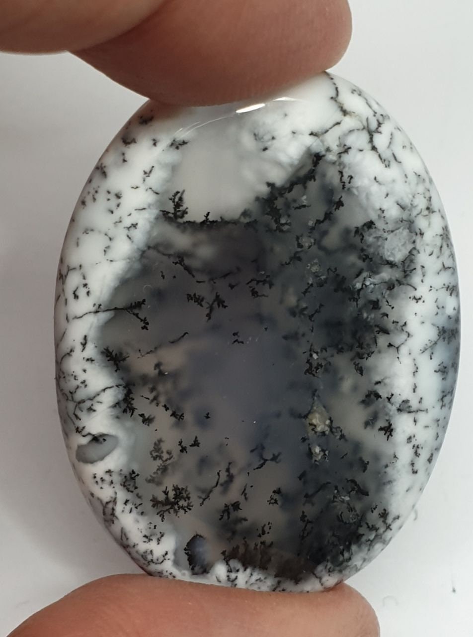 Big AAA Dendritic Opal Agate Oval  Cabochon 41.5x30.8mm 68ct- Natural Untreated Opal -  Natural Untreated Gemstone