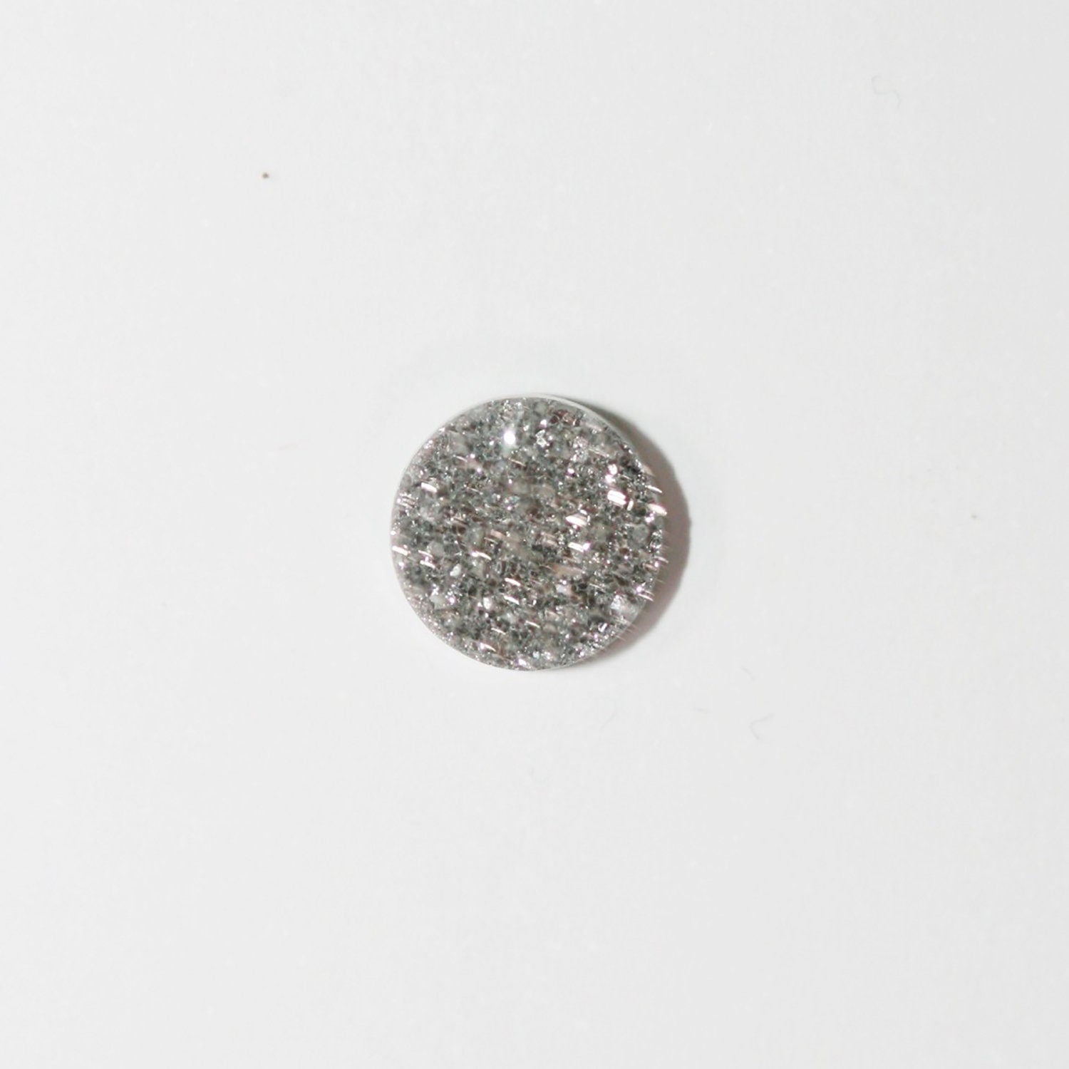 Lote de 8 cabujones redondos de ágata drusa plateada de 8 mm (8 piezas)