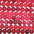 Perles rondes à facettes en quartz fuchsia St, 8 mm, 40 cm (16 pouces) - Fil de 40 cm (40 pouces)
