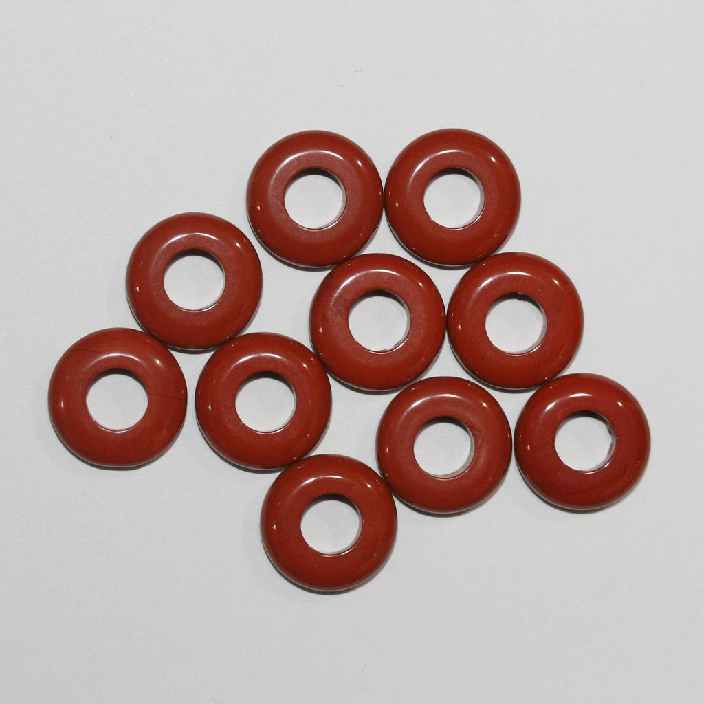 Aro liso de jaspe rojo de 14 mm (10 unidades)