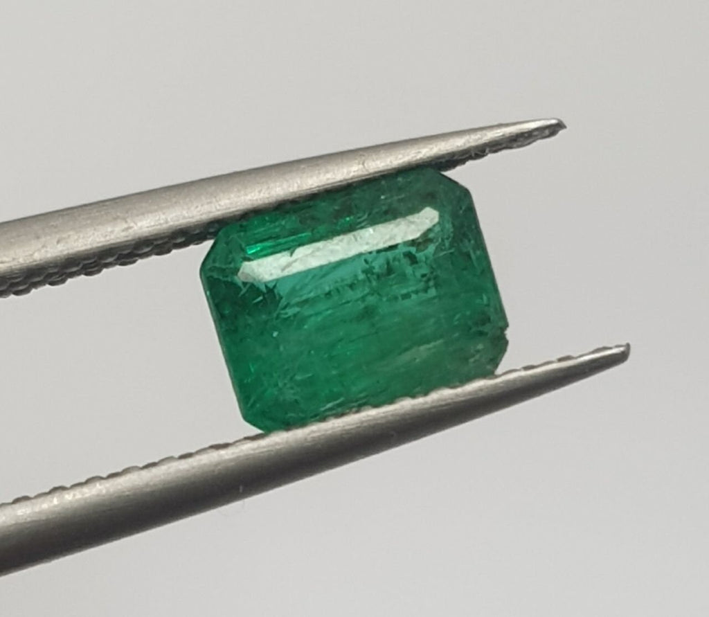 1 Pc Octagon  Natural Emerald From Zambia  6.5X5.2mm 0.98ct- Natural Gemstone- Emerald Cut