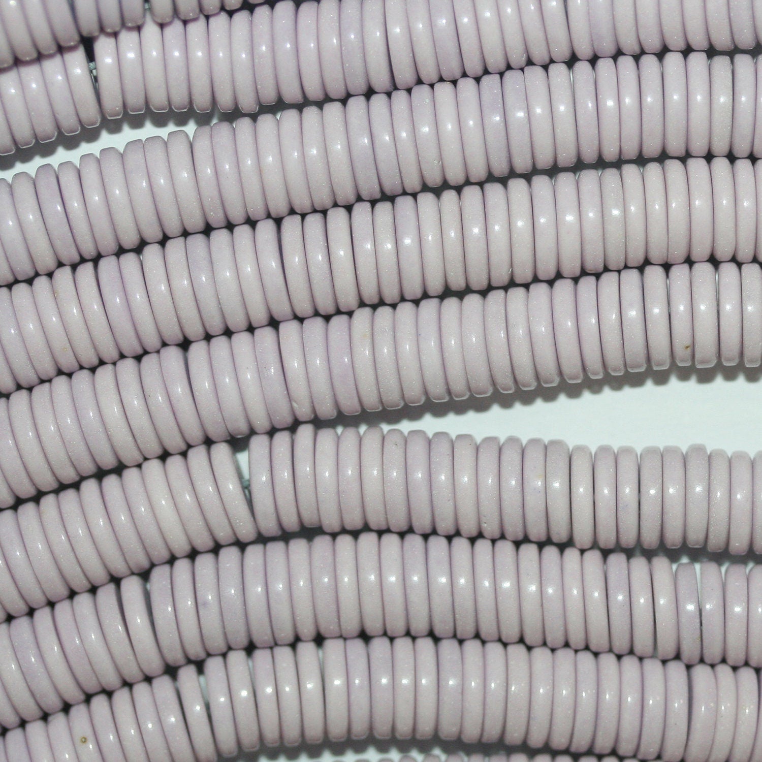 16" St Purple Ágata Disco Liso Perlas 6x1.5mm.-Hilo 40cm.