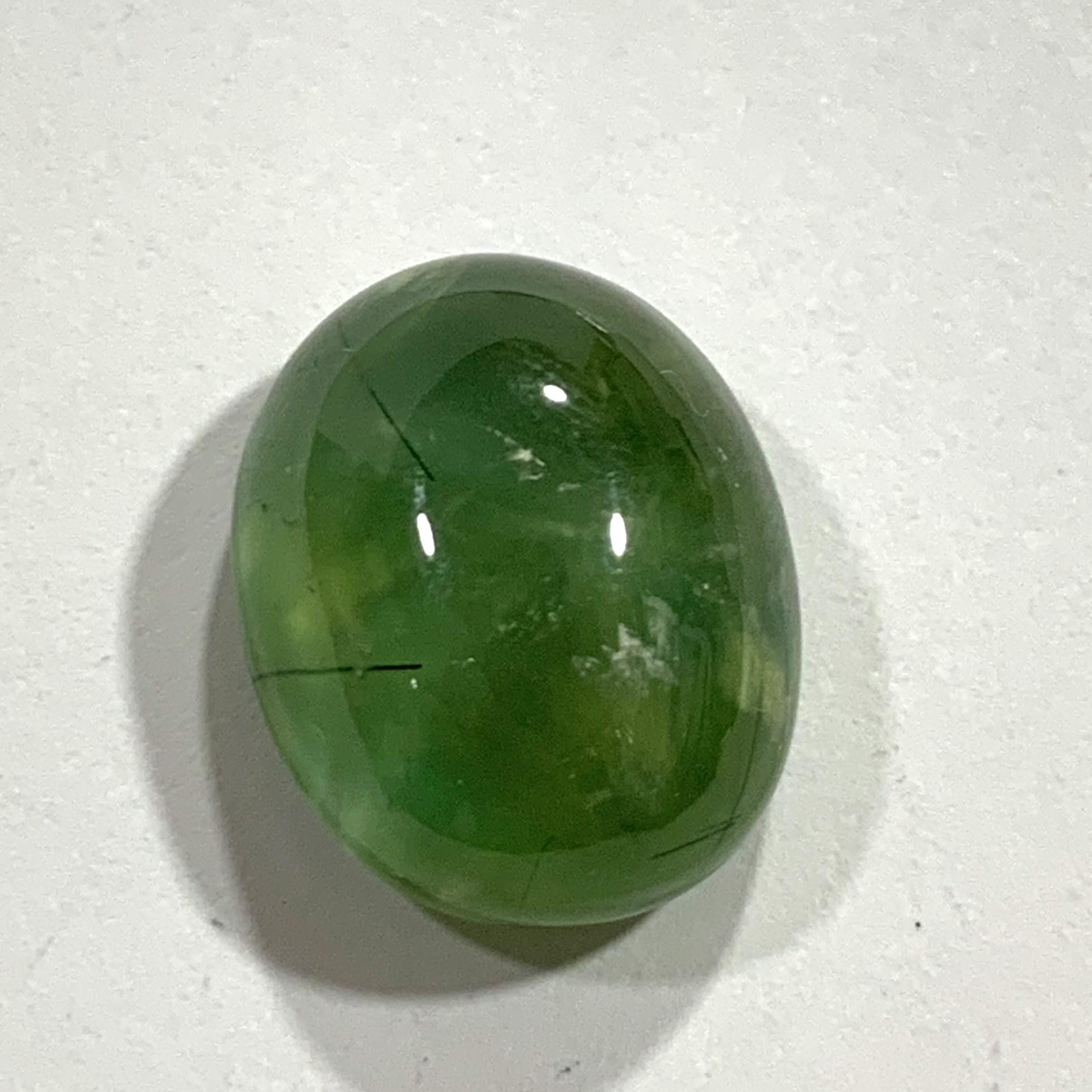 Prehnite Smooth Oval  Cabochon  (20.85ct) 18.6x15.1mm - Natural Rare Stone