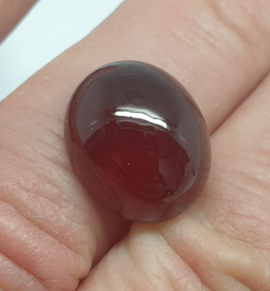 Hessonite Garnet Oval Cabochon 14.5X12.2mm 11.78 ct - Designer Cabochon- Healing Properties - Natural Untreated